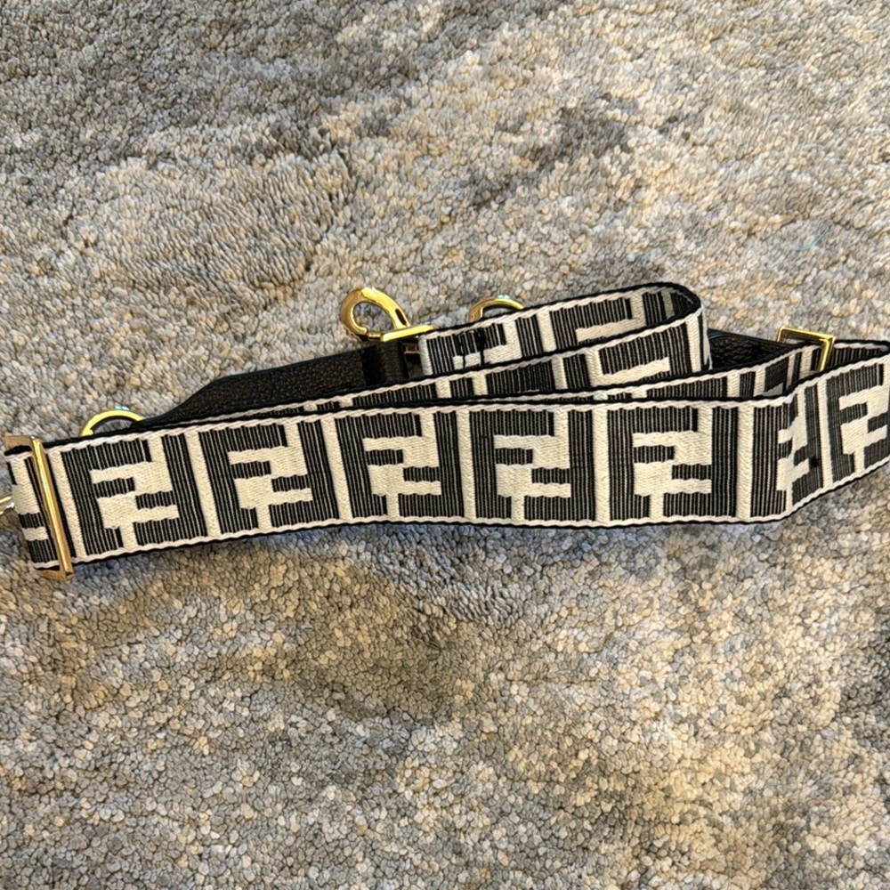 FF Monogram Black and White Strap